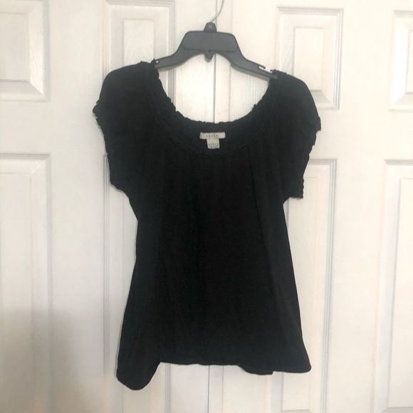 Grace Tops - Grace black ruffle chest top size L